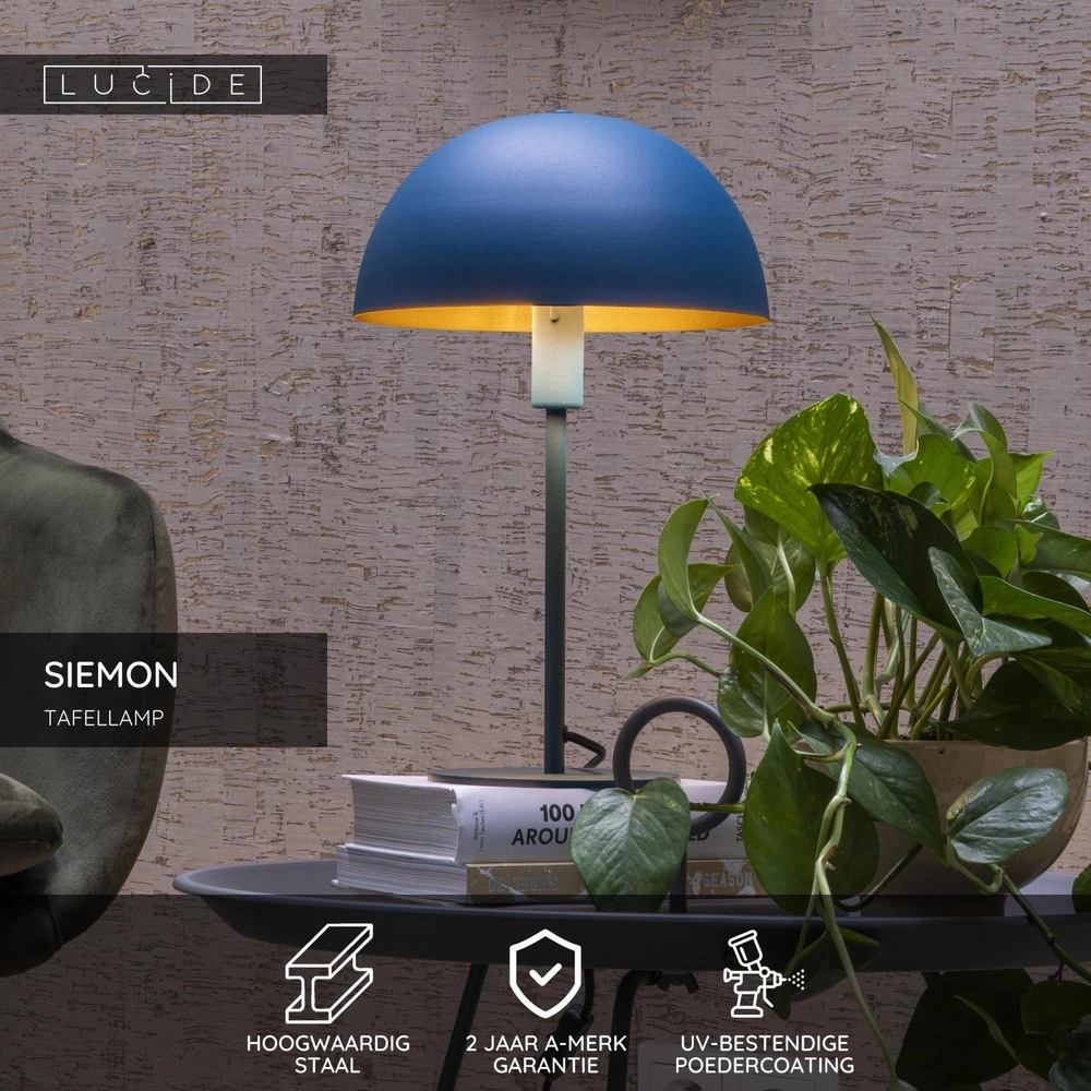 Lampe de table de conception Siemon bleu Lucide 5411212451545
