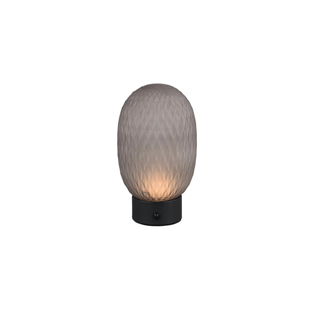 Lampe de table Facette noir avec verre fumé Trio 4017807643589