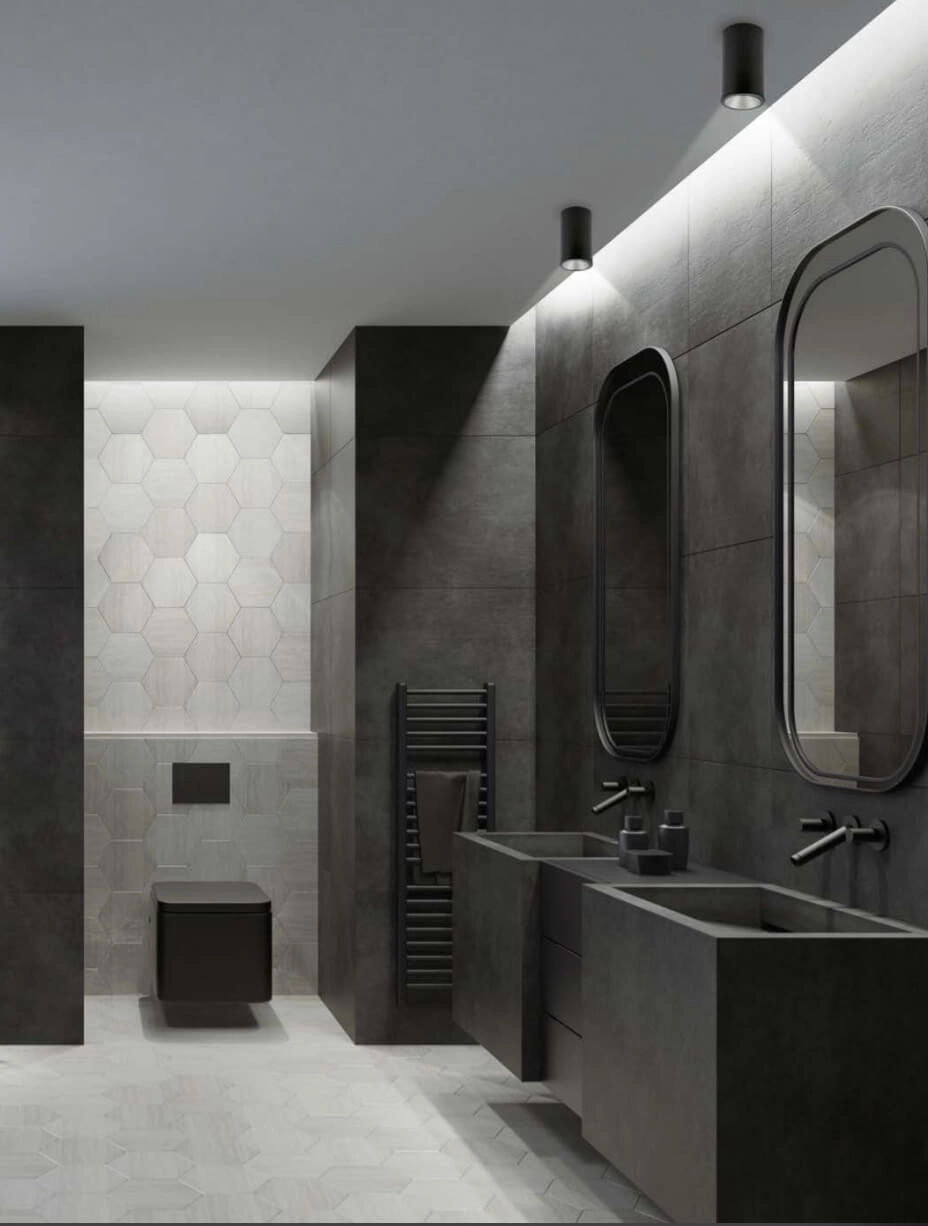 Spot de plafond dans la salle de bain Alpha noir Lyora 5903139836395