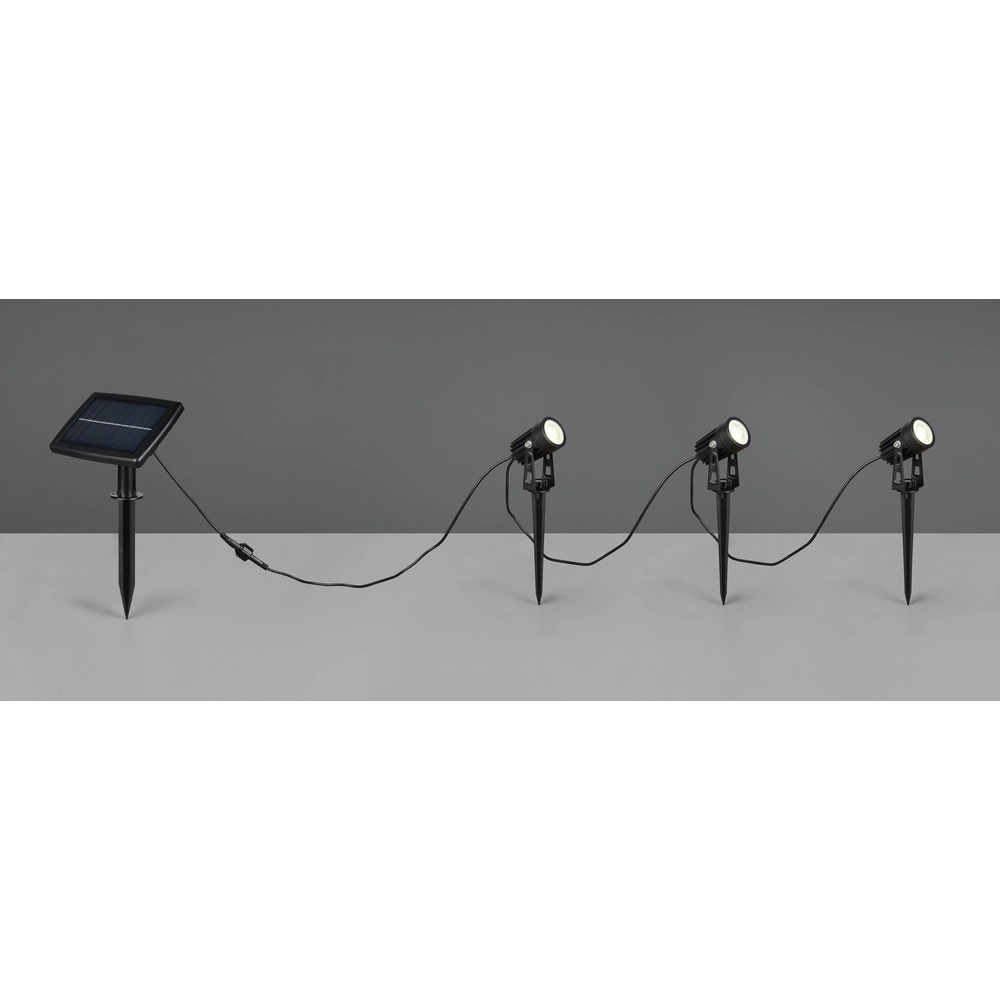 Lot de 3 piquets de jardin Obidos avec panneau solaire Trio 4017807647976