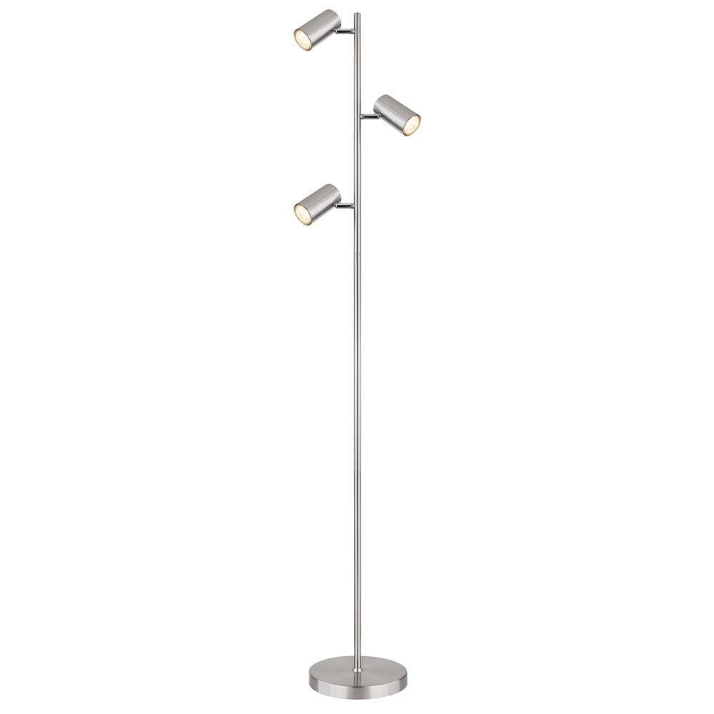 Lampe sur pied à 3 lumières Robby nickel