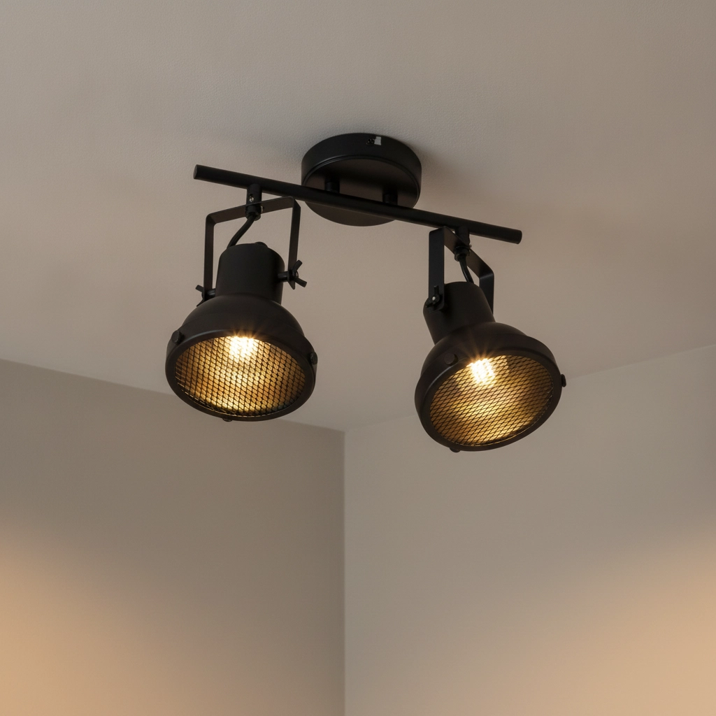 Plafonnier Ruvi 2 lumières noir