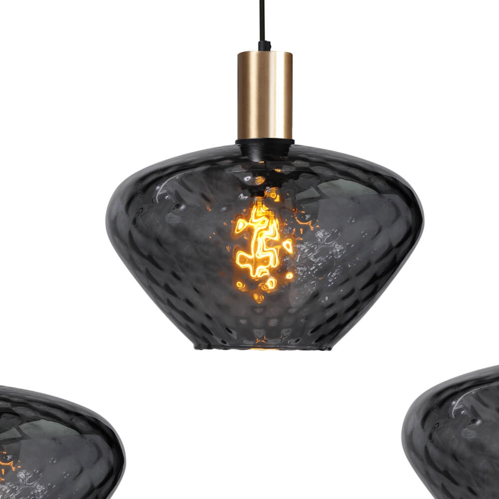 Lampe suspendue 5 lumières - dorée - Porto avec verres transparents Blossom Masterlight 8718121270234