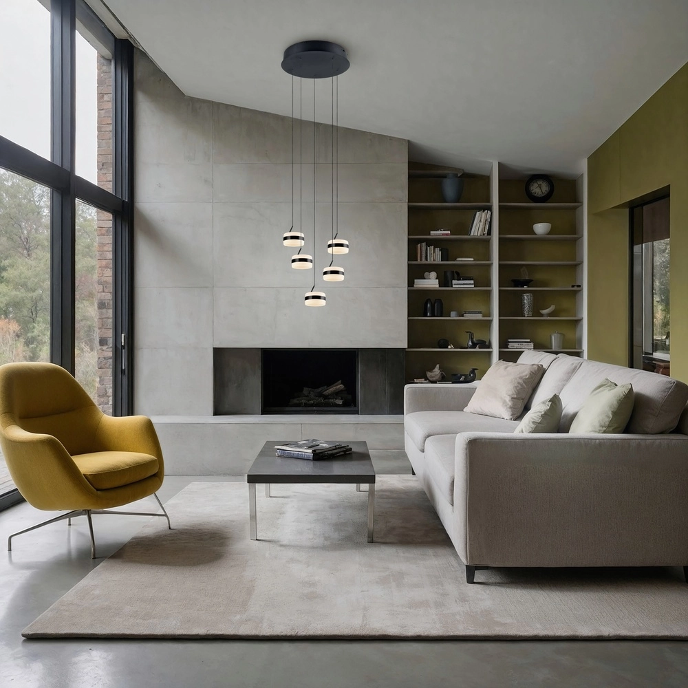 Suspension design Dios noir 5 lumières Trio 4017807657678