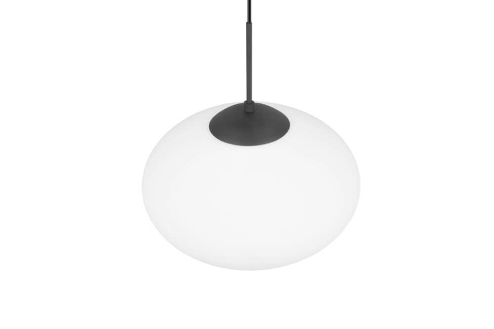 Lampe à suspension ovale Fomento Ø 40cm - noir avec verre blanc Trio 4017807616224