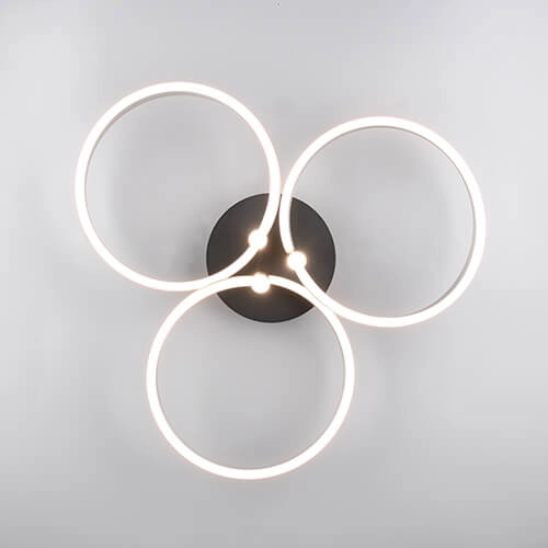 Plafonnier LED courbé Caruso Acier inoxydable - Ø 65,5 cm Trio 4017807612974