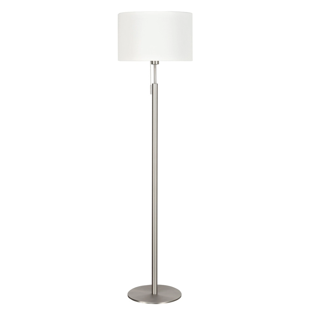 Lampadaire Orleans nickel mat avec abat-jour blanc cassé