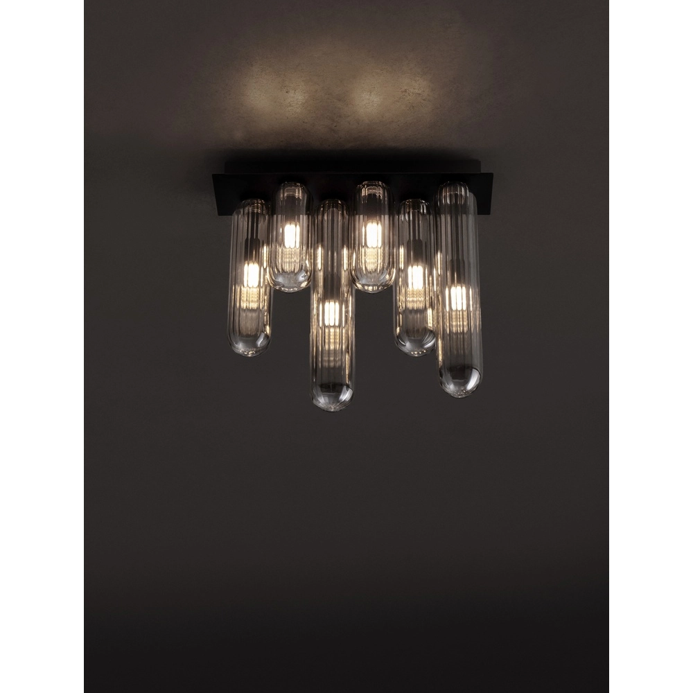 Plafonnier design Gustave noir 6 lumières Plafonnier design Gustave noir 6 lumières