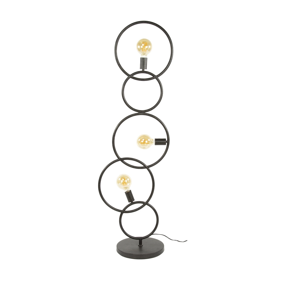 Lampadaire de conception Loop noir - 3x E27 Lyora 8716803511040