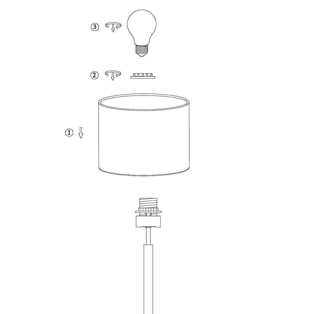 Lampe de table Stang noir avec abat-jour en bambou Steinhauer 8712746172065