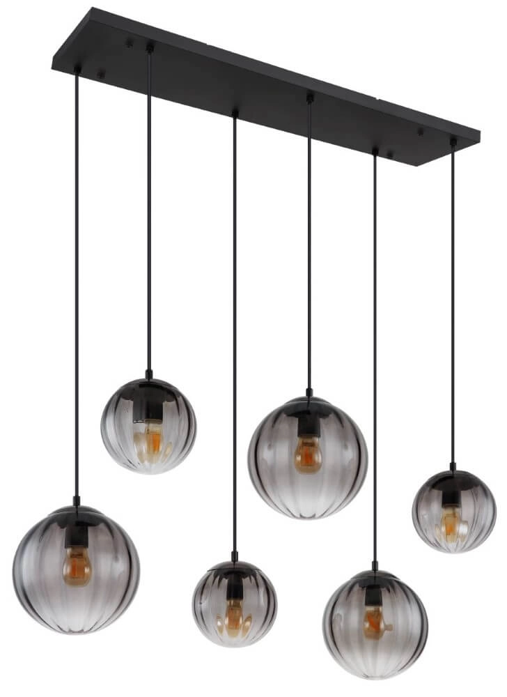 Lampe suspendue 6 lumières Dallerta verre de fumée Globo 9007371455560