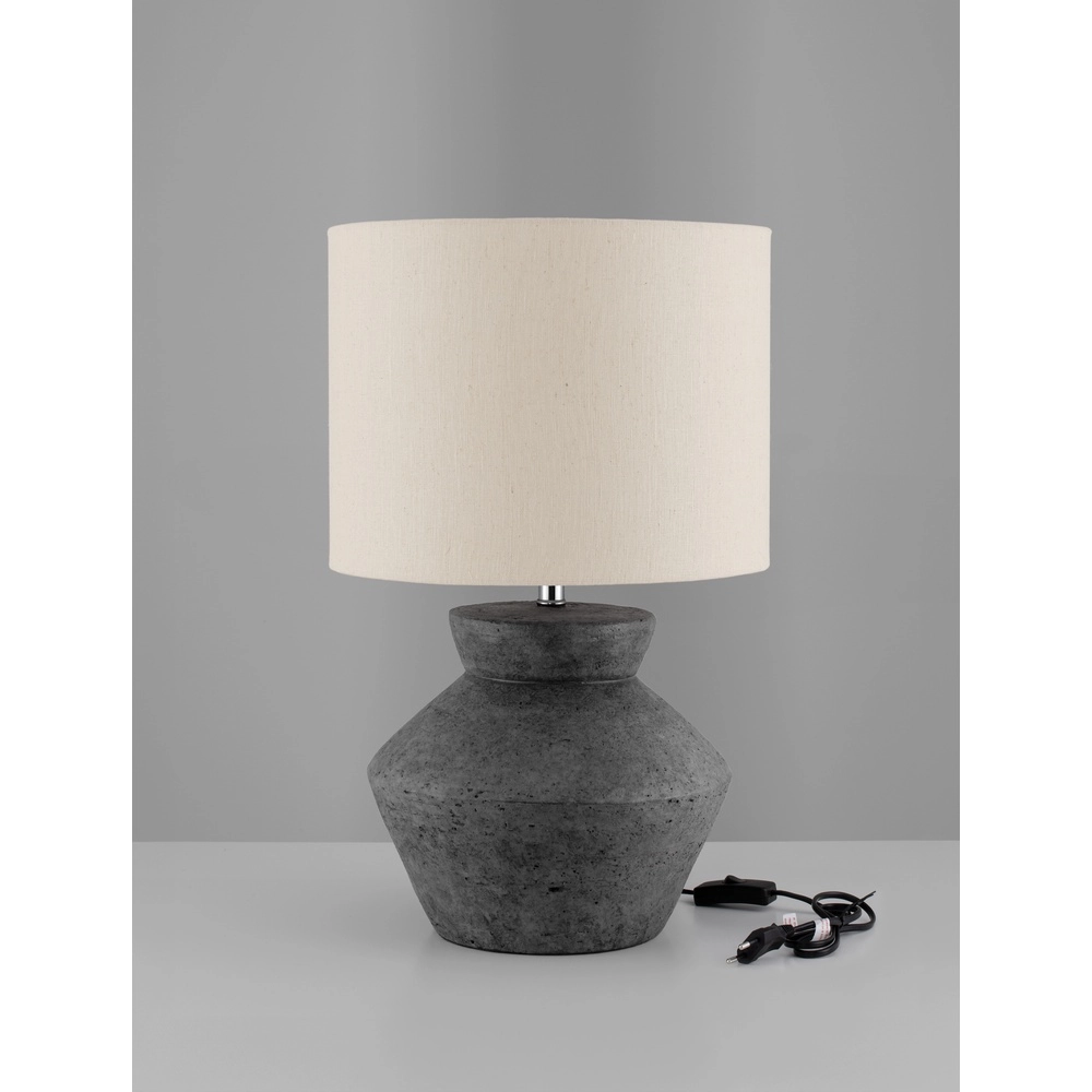 Lampe de table Plumage anthracite avec teinte crème Lyora 5212017468239