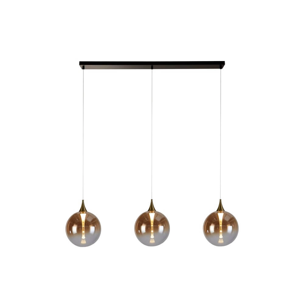 Suspension 3 lumières Alchemy Verre ambré