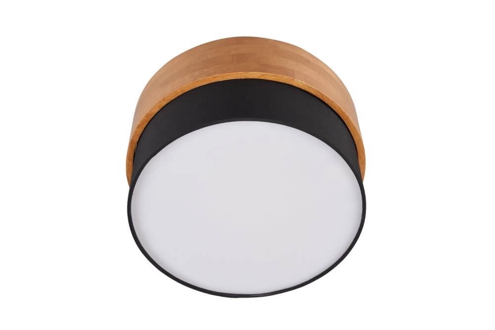 Plafonnier Ø 30cm Seasons bois avec du noir Trio 4017807526165