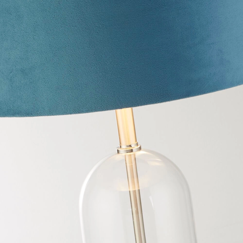 Lampe de table unique Oxford avec capuche bleue Searchlight 5053423256948