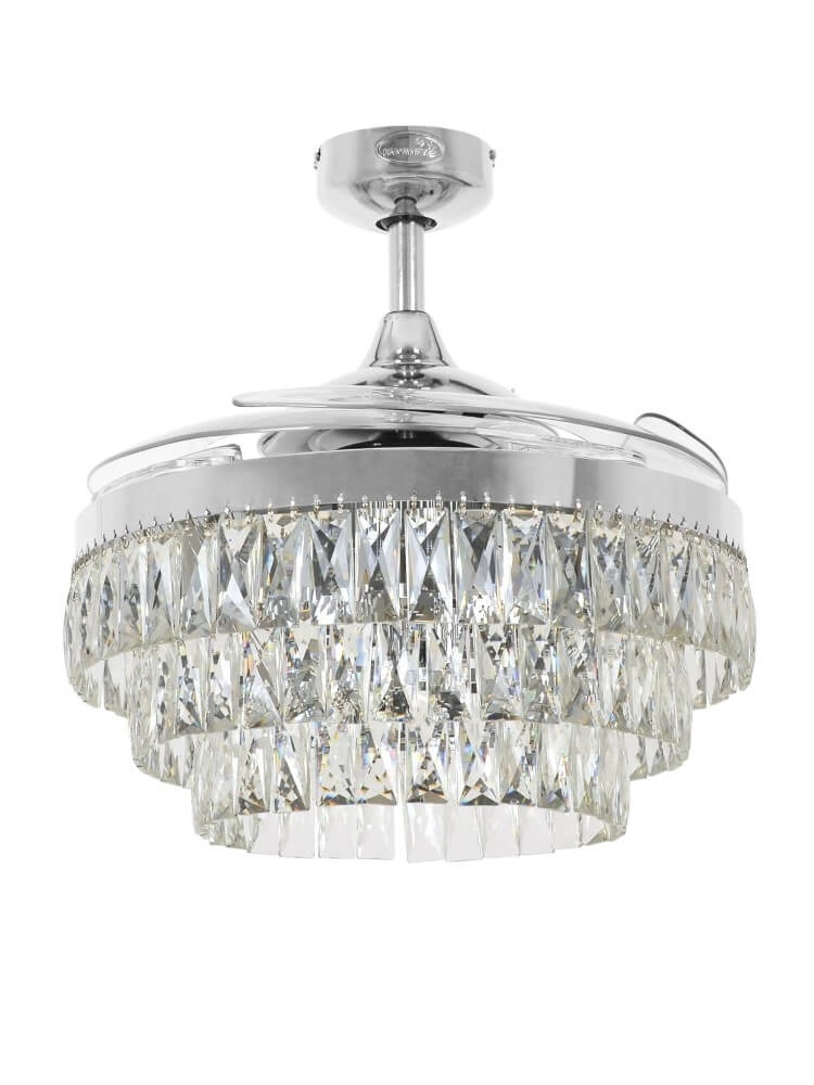 Ventilateur de plafond chromé avec cristal Fanway Veil Ø 122 cm Beacon 9333509143987