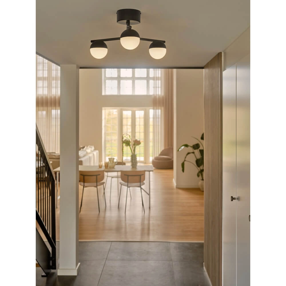 Plafonnier noir Contina Design 3 lumières Nordlux 5704924024306