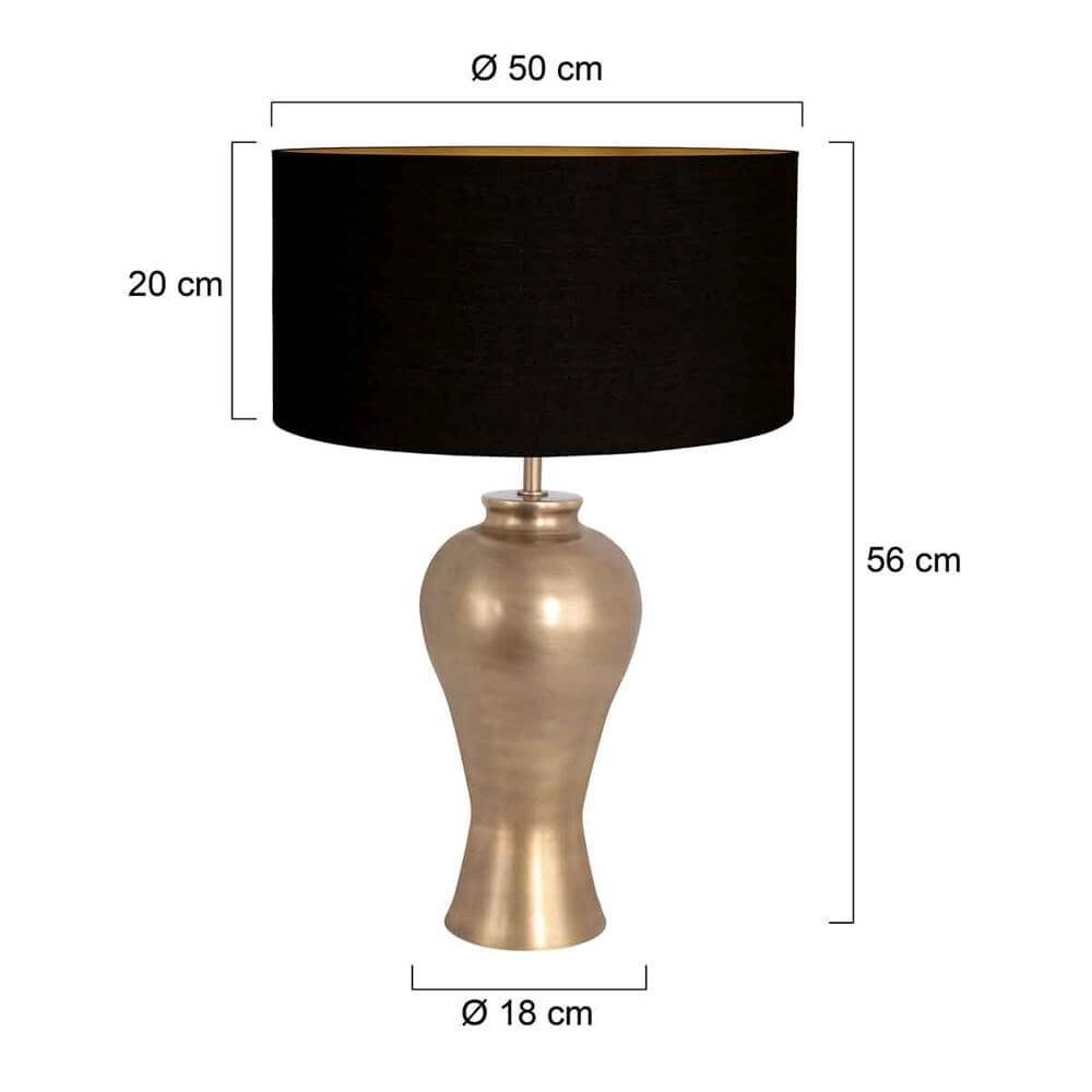 Lampe de table Brass bronze avec capuchon noir Steinhauer 8712746175578
