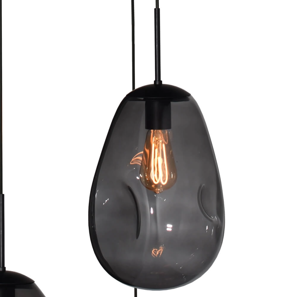 Lampe suspendue Vide Lava 5x verre à fumée Masterlight 8718121286549