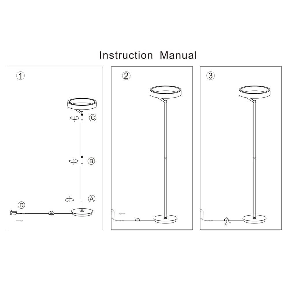 Lampadaire moderne Mykty noir Ø 40cm Steinhauer 8712746178173