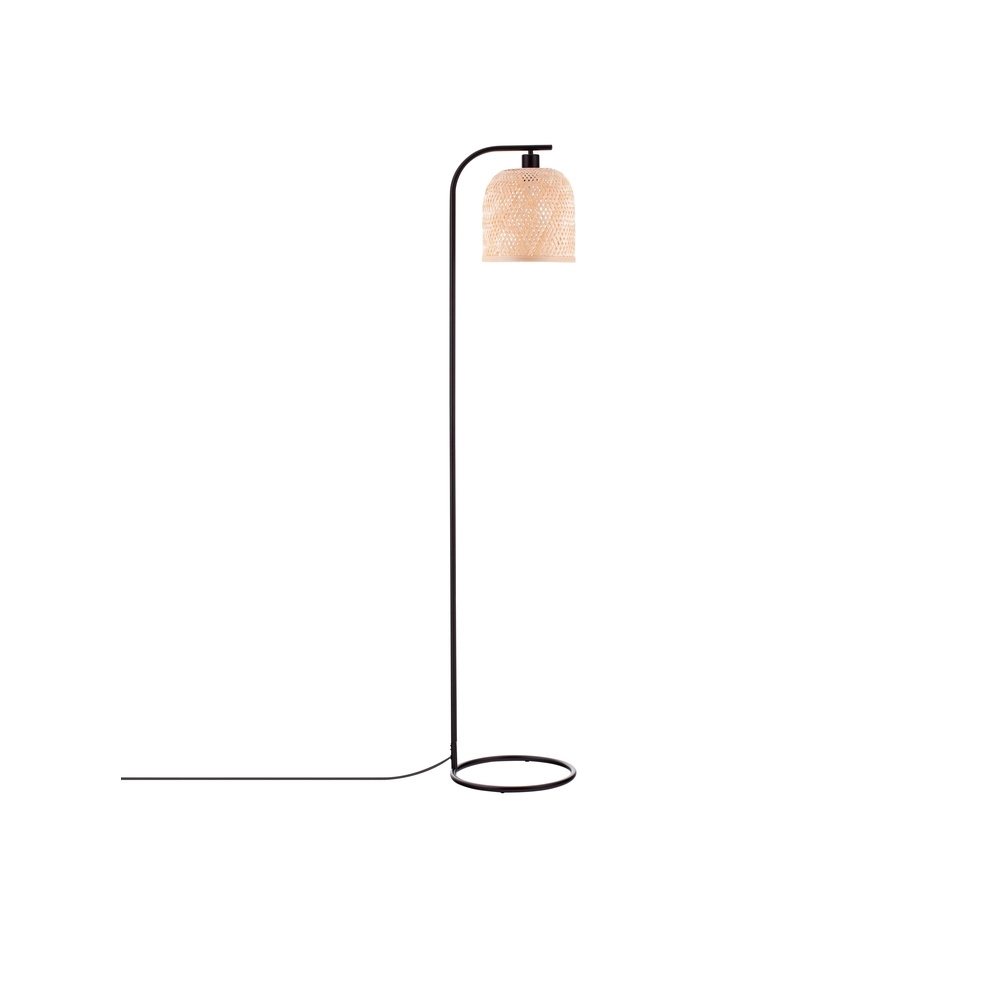Lampadaire Intra noir avec capuchon en bambou Lyora 5212017454836
