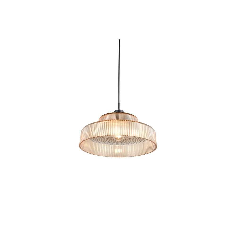 Lampe pendante classique Abella Verre ambré Trio 4017807682021