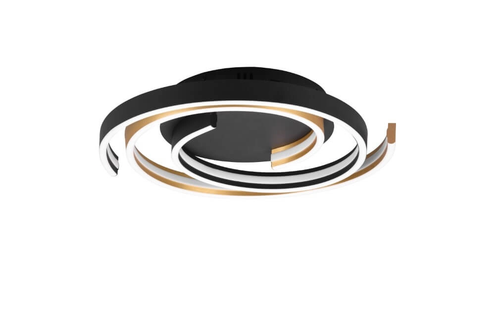 Plafonnier à intensité variable Caya or avec du noir Trio 4017807541953