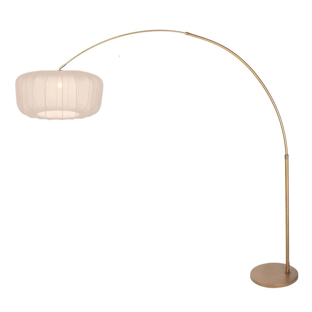 Lampe à arc en bronze Vela Lino avec une teinte crème Ø60cm Steinhauer 8712746185683