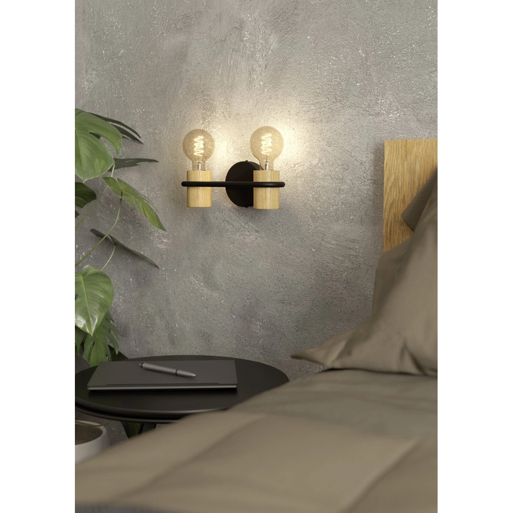 Lampe murale Chieveley avec aspect bois - 1x E27 Eglo 9002759435424
