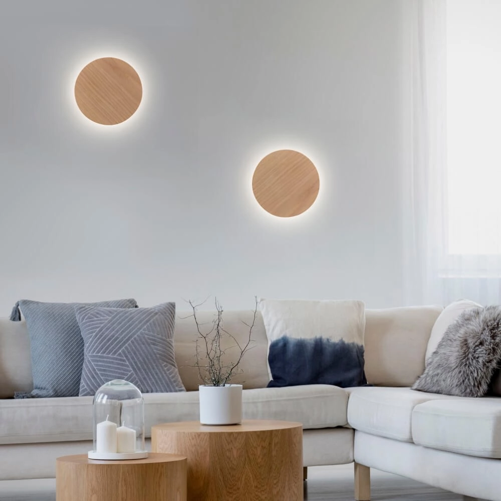 Applique design Akku Puntua Bois Ø 18cm Paul Neuhaus 4012248375785