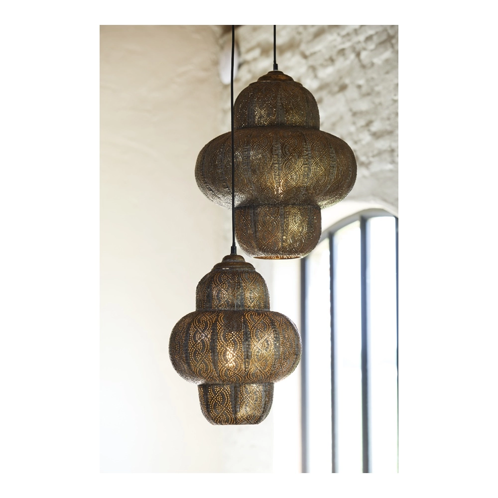 Lampe pendante Tiffany Ryota brun Ø 42cm Light & Living 8717807831387