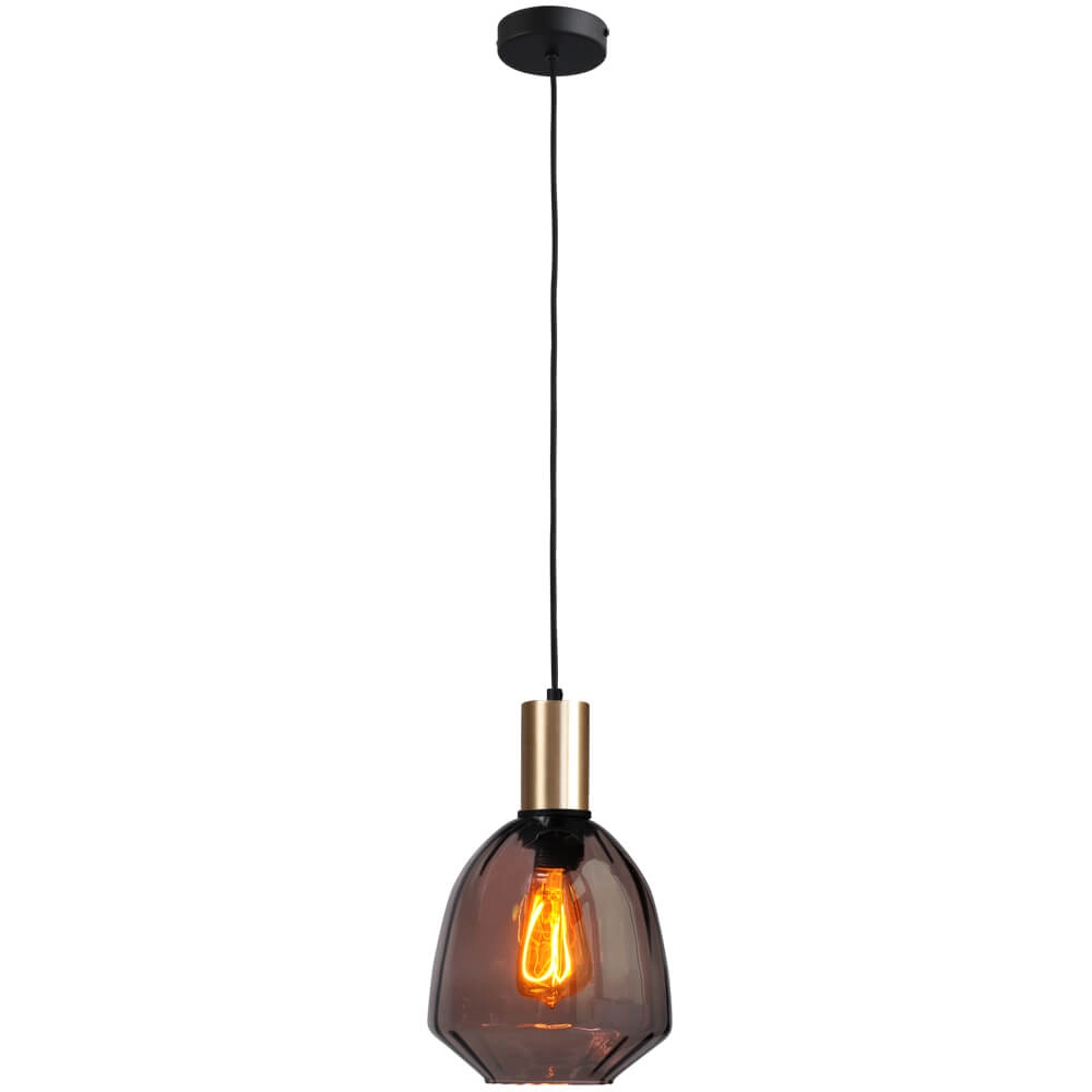 Lampe suspendue dorée Porto avec verre rouge Nicolette - Ø 20cm Masterlight 8718121269252