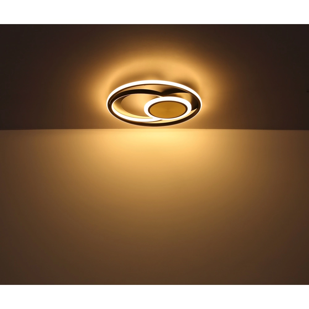 Lampe de plafond à design Pikara noir avec bois Globo 9007371474707