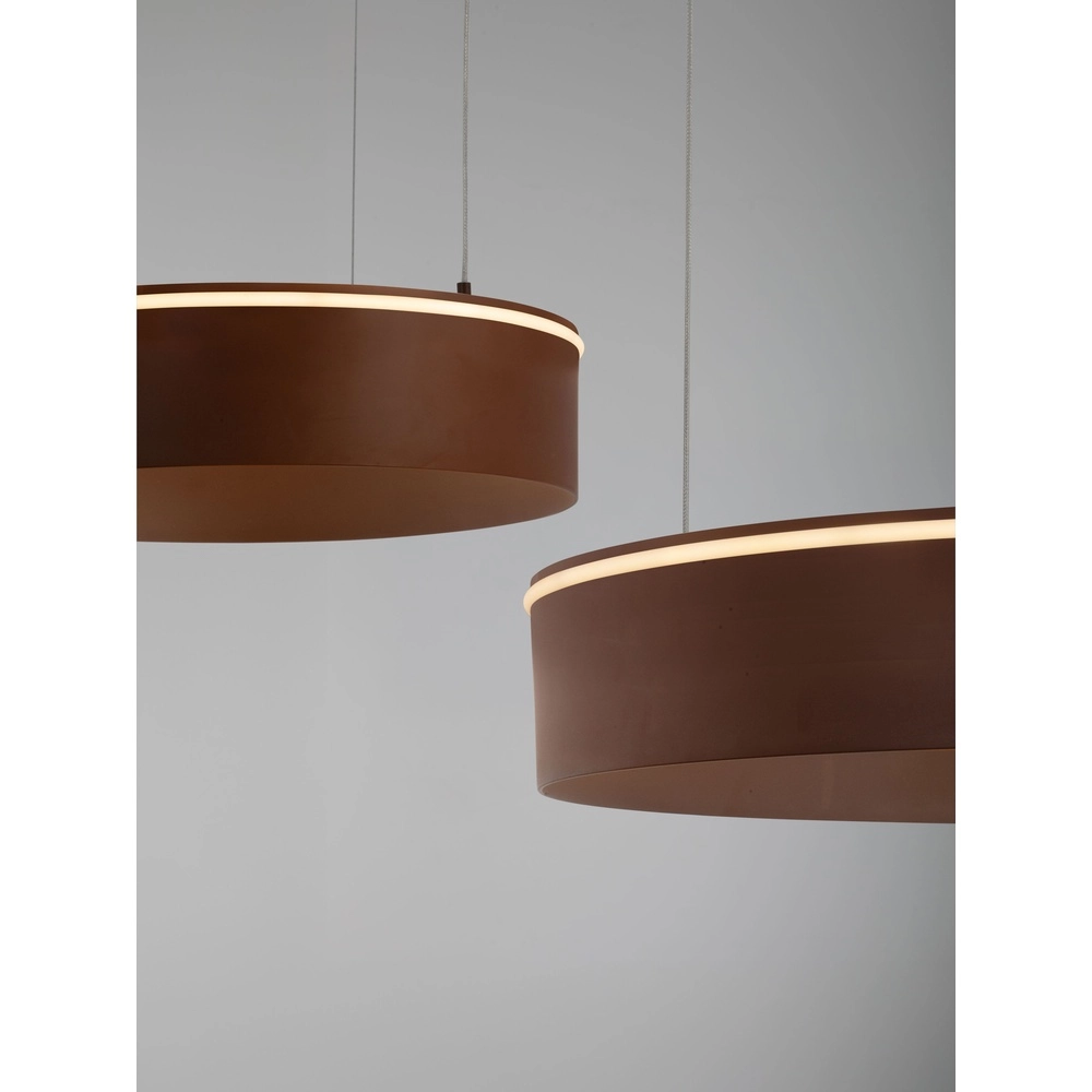 Lampe pendante moderne Olivia Double marron Lyora 5212017494283