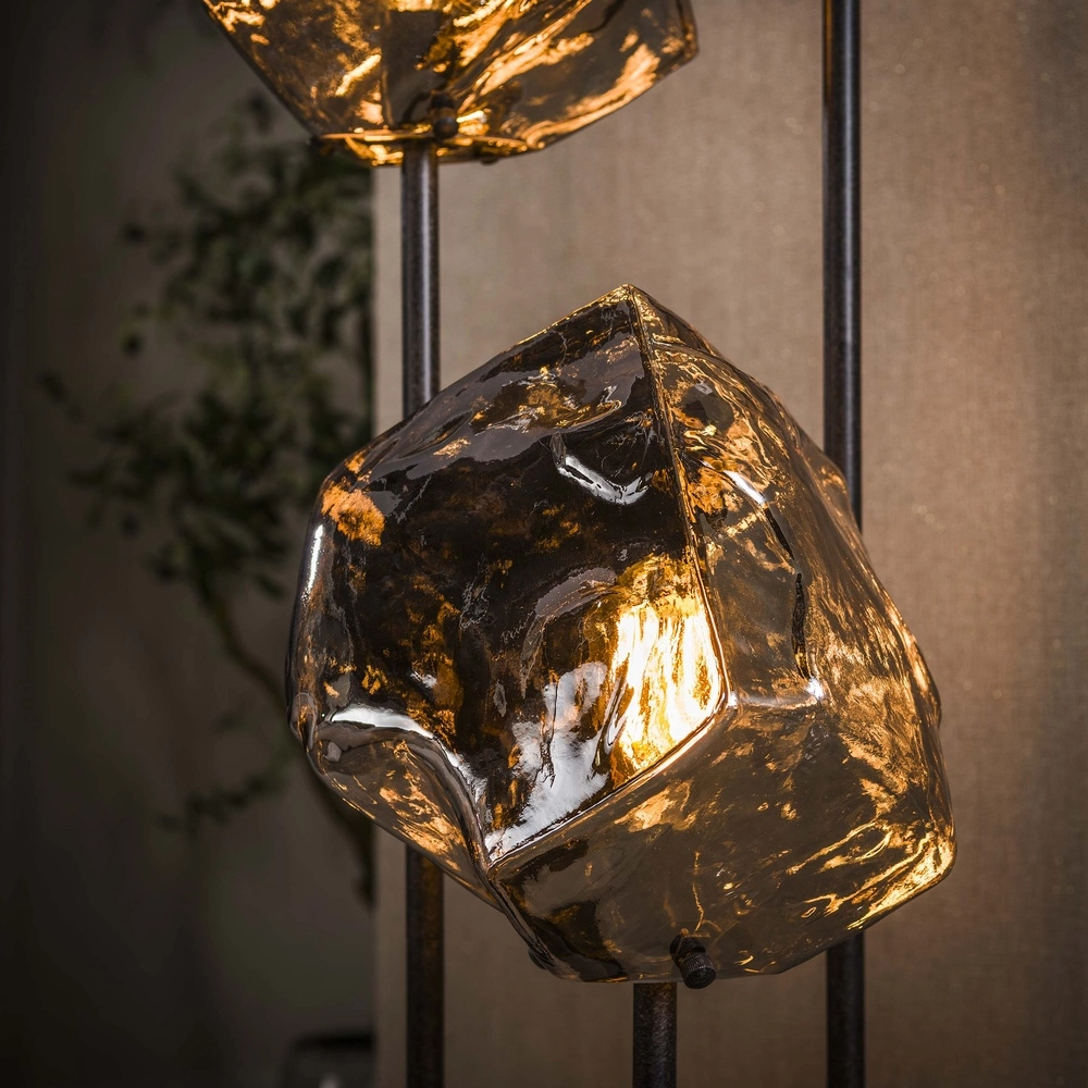Lampadaire moderne Rock 3 lumières - verre chromé Lyora 8716803511385