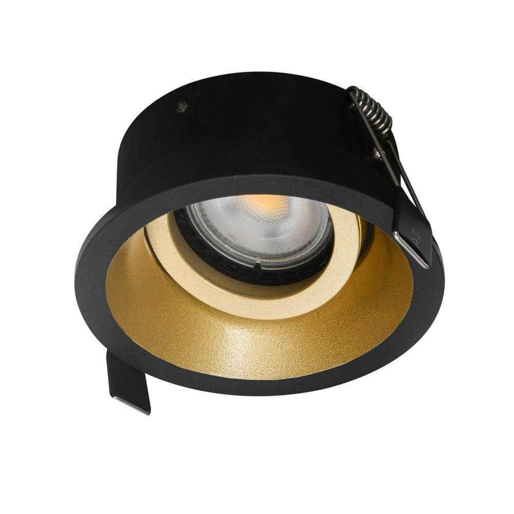Spot encastrable rond Roura Noir avec intérieur doré Artdelight 8720701102644