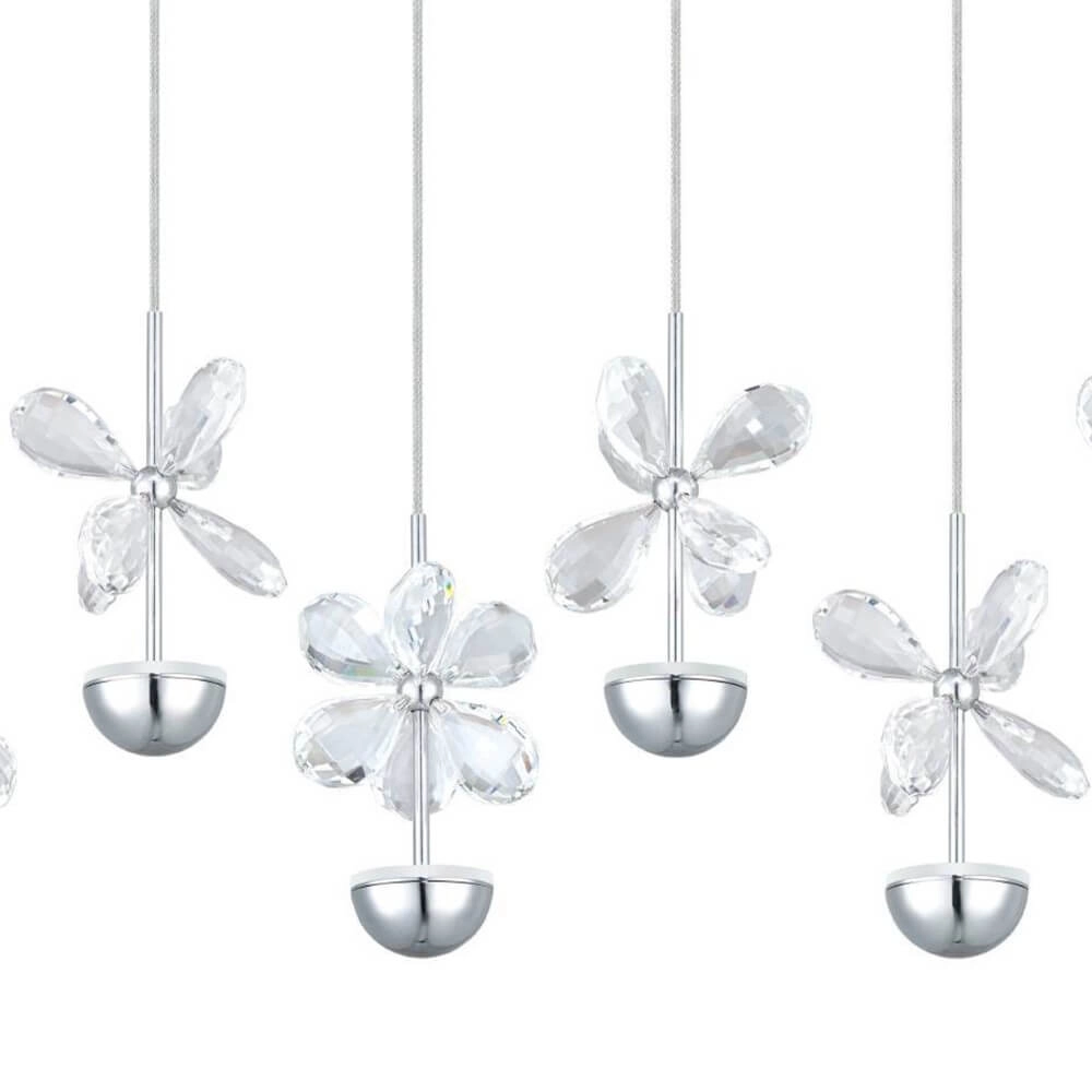 Lampe suspendue unique Pianopoli fleurs chromées Stars of Light 9002759936631