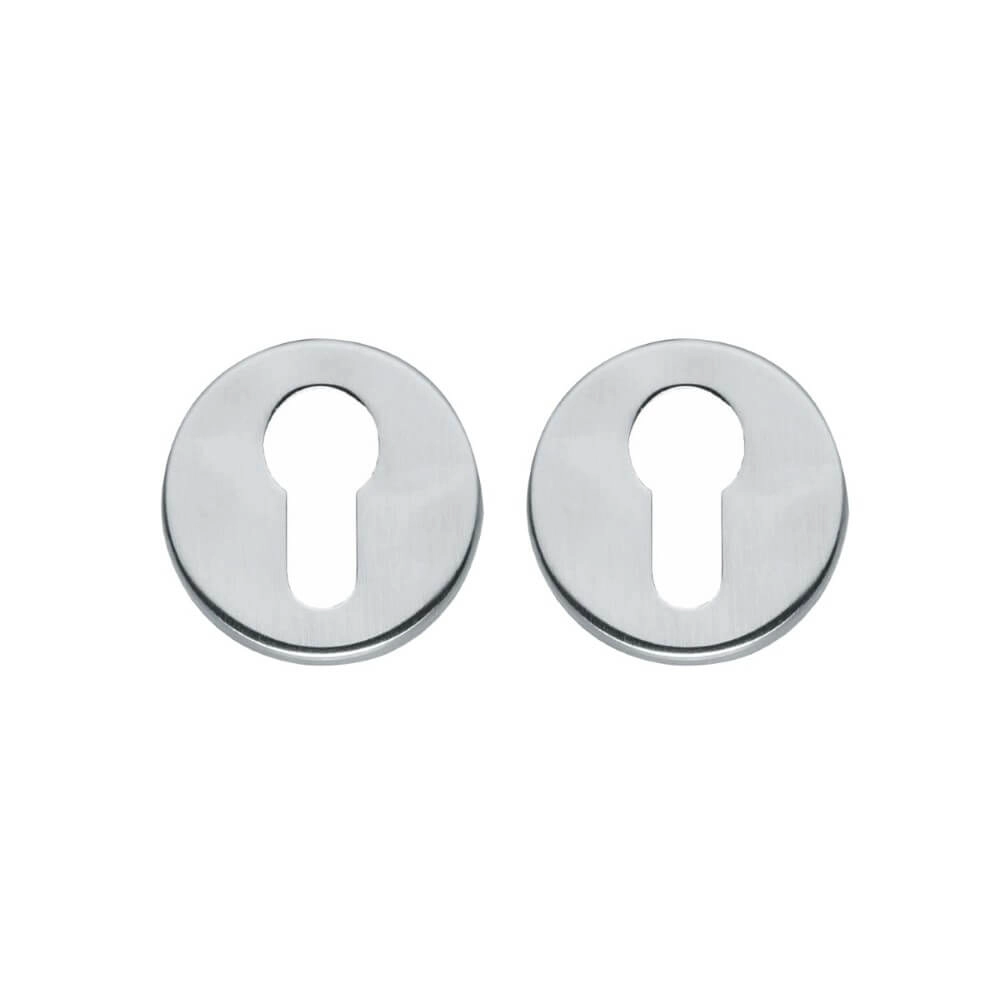 Lot de 2 rosaces cylindriques Tira rond chrome mat Lot de 2 rosaces cylindriques Tira rond chrome mat
