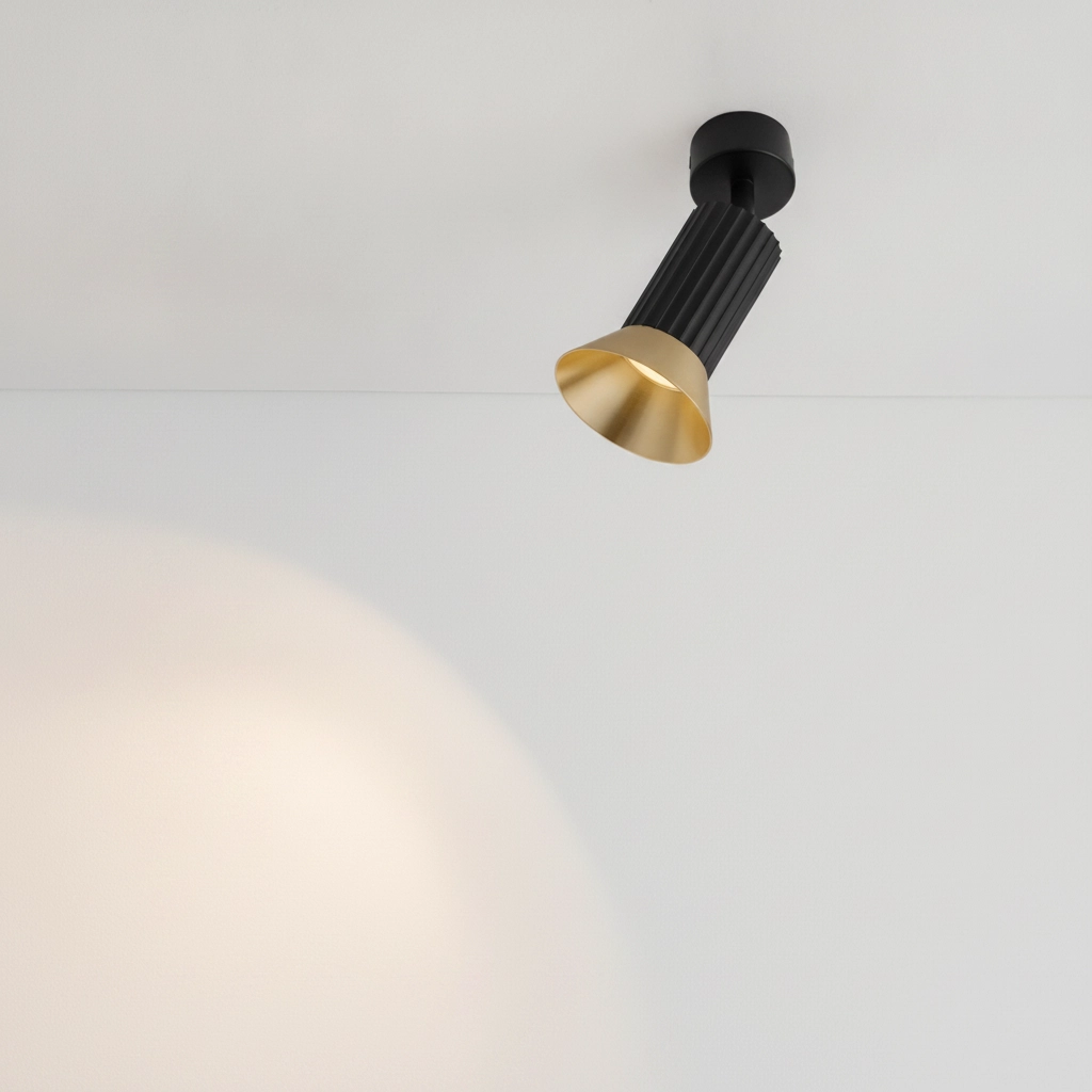 Spot de plafond Luvia Orientable noir avec or