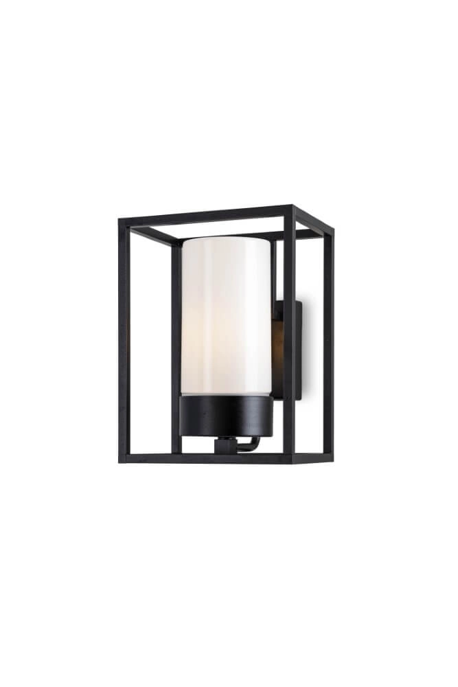 Applique murale noire Cubic3 verre blanc