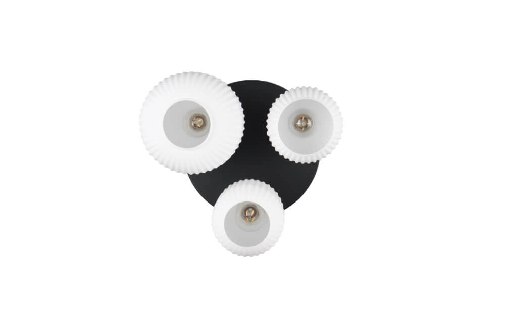 Plafonnier tendance Diva avec verre blanc Trio 4017807614541