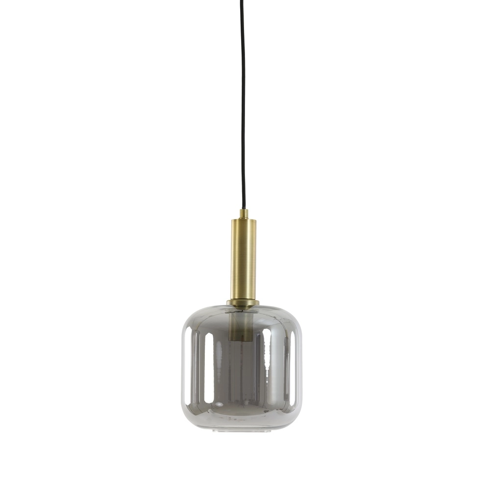 Lampe suspendue en verre fumé Lekar Ø 16cm - 1x E27