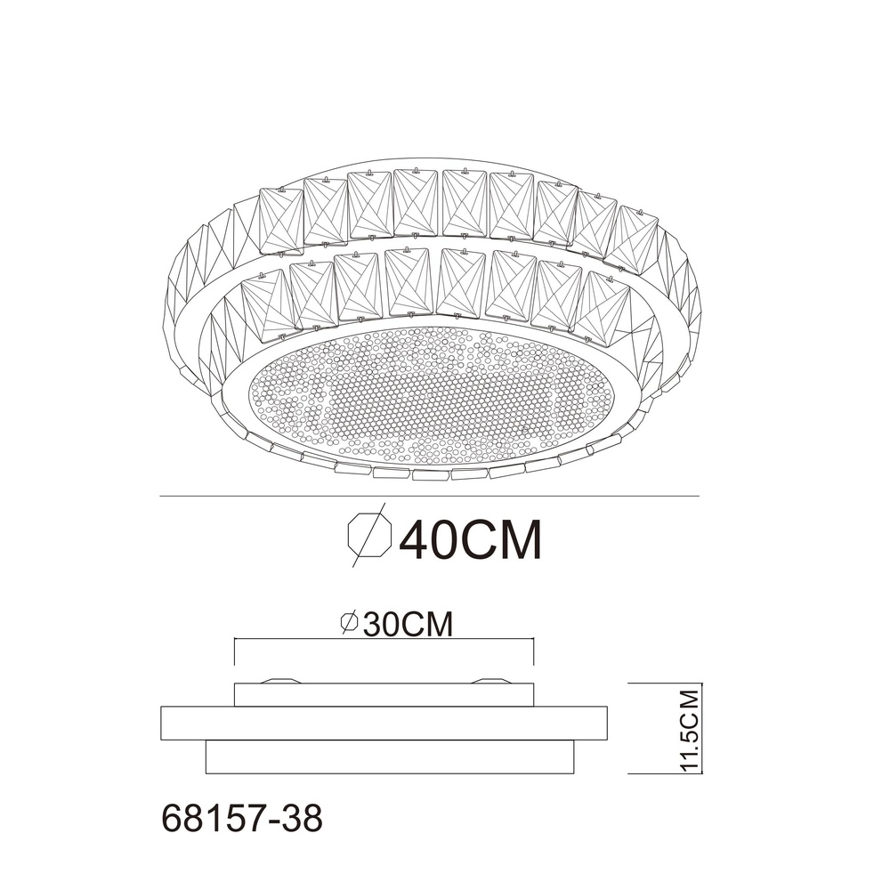 Lampe de plafond Klara Ø chrome 40cm Globo 9007371453085