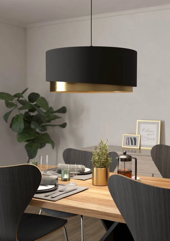 Lampe à suspension noire et dorée Manderline Ø 56 cm Stars of Light 9002759399269