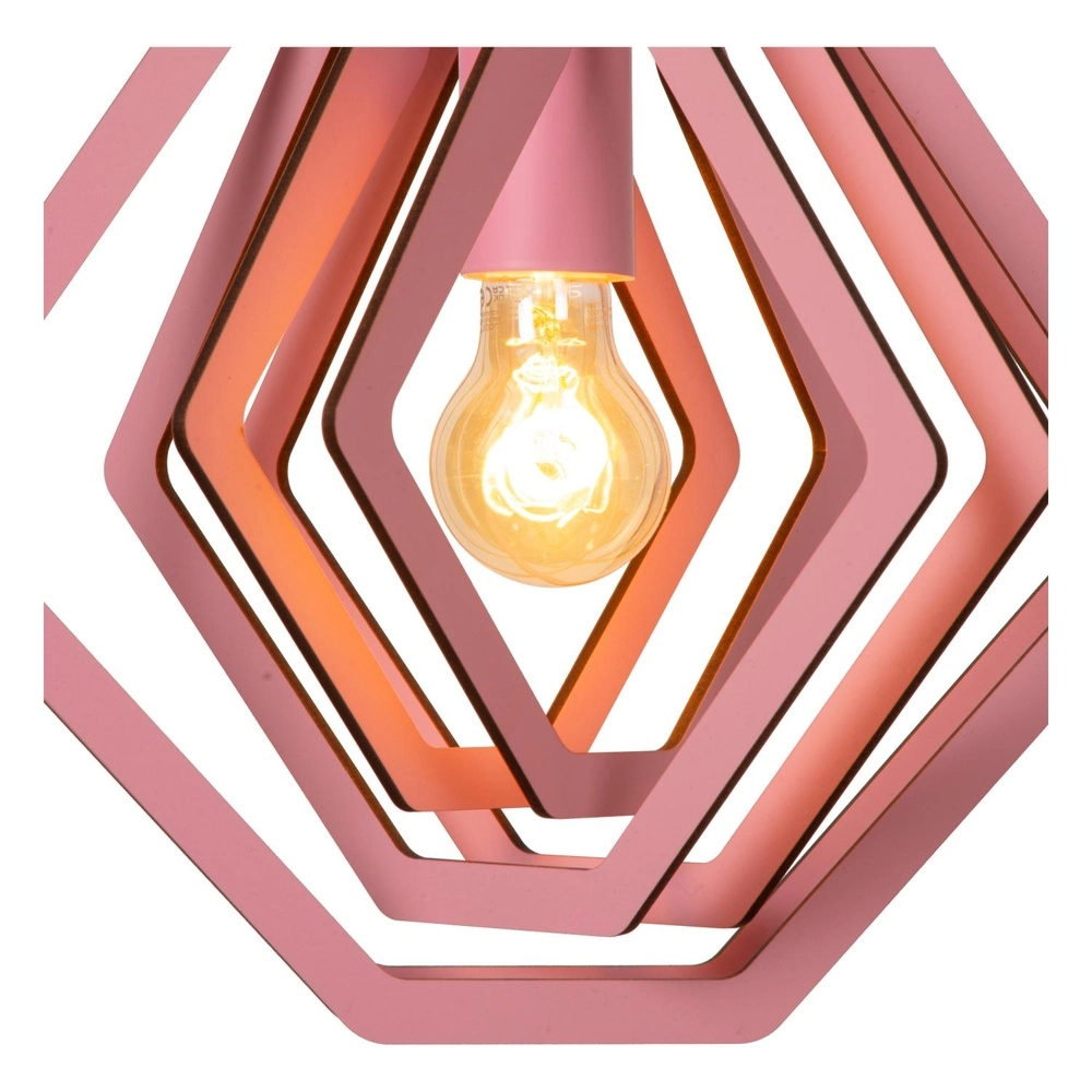 Lampe suspendue pour la chambre des enfants Mauro Motif rose Lucide 5411212771513
