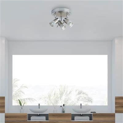 Spot monté en surface pour salle de bain Aries 3 gris clair Searchlight 5053423076935