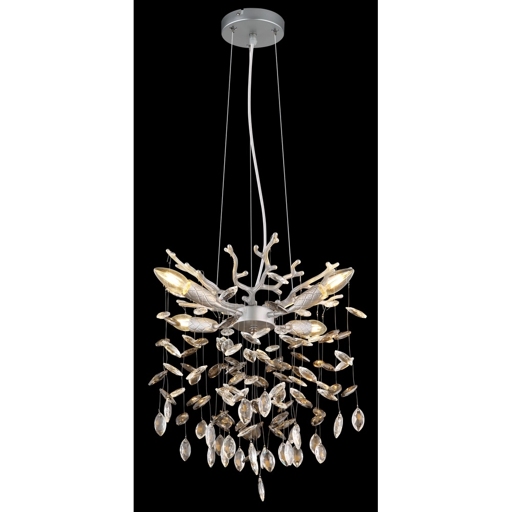 Lampe suspendue Queena gris argenté Ø 40cm Globo 9007371522675