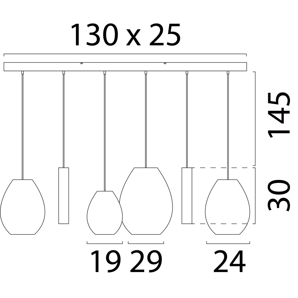 Lampe suspendue à 6 lampes Carta Trendy Cacao à capuchon de papier de pensée Masterlight 8718121437477