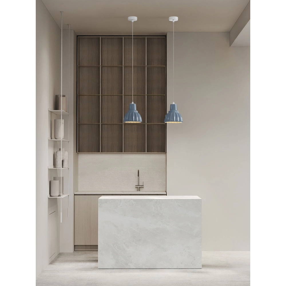 Lampe suspendue Picco Blanc avec bleu