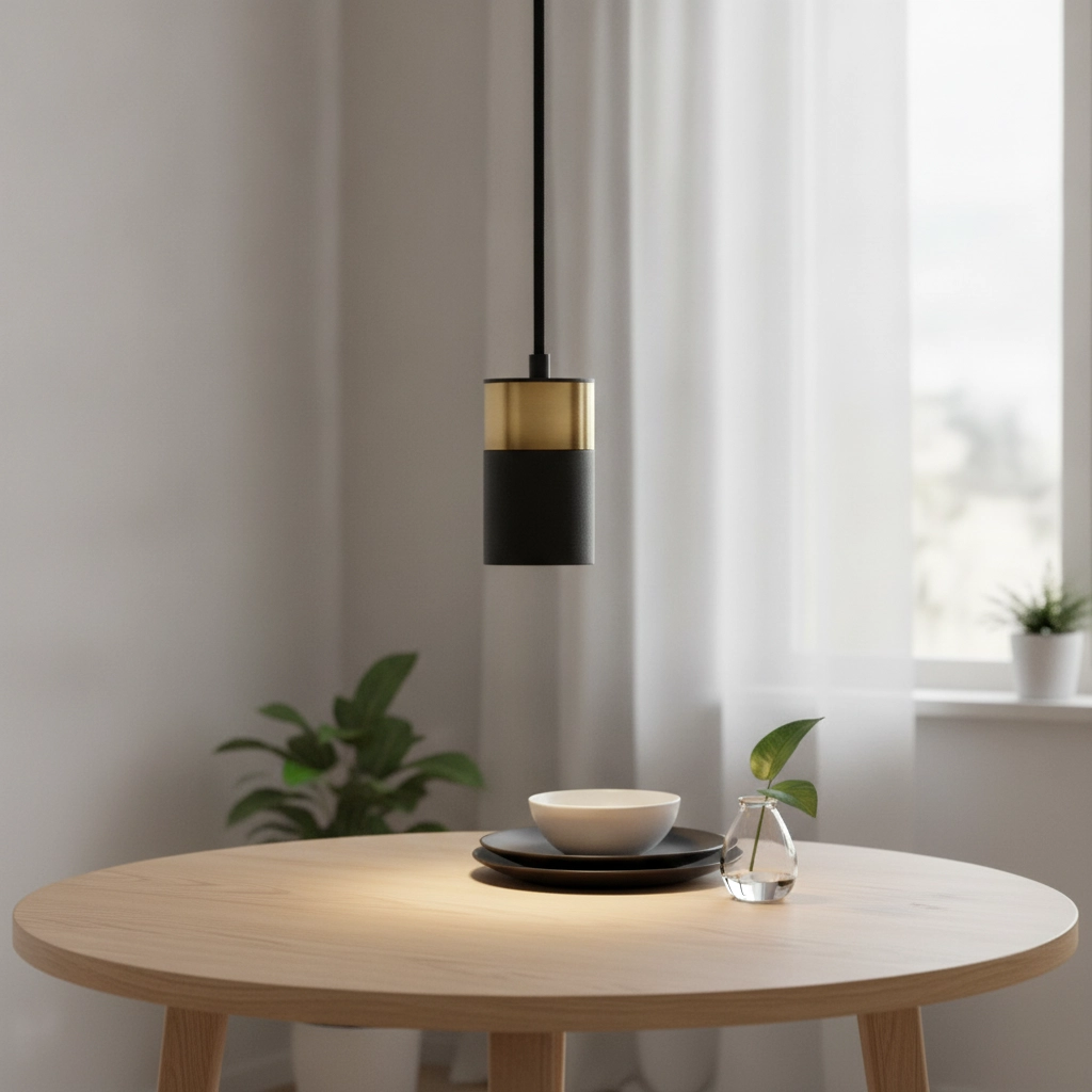 Suspension Pongo S simple 9,5 cm doré avec noir